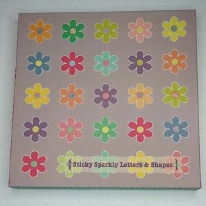 VINTAGE 90s Scrapbook Sticky Sparkly Letters & Shapes Floral Set